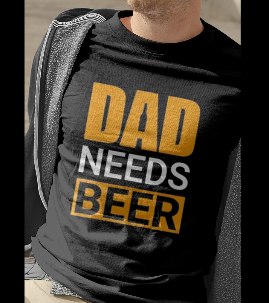 DAD NEEDS BEER Iconic Classic T-Shirt