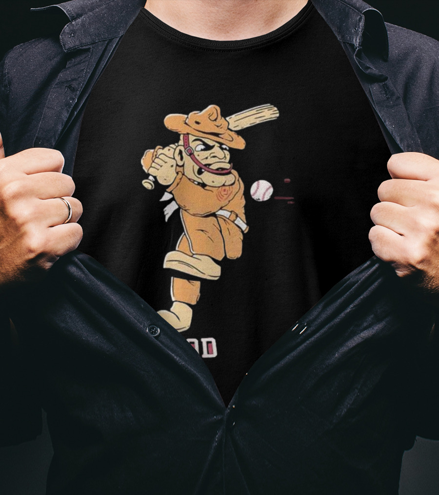 Good Tam Baseball Comic Character Swinging At Pitch T-Shirt