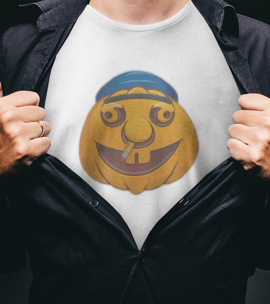SML Pumpkin With Blue Hat And Pencil T-Shirt