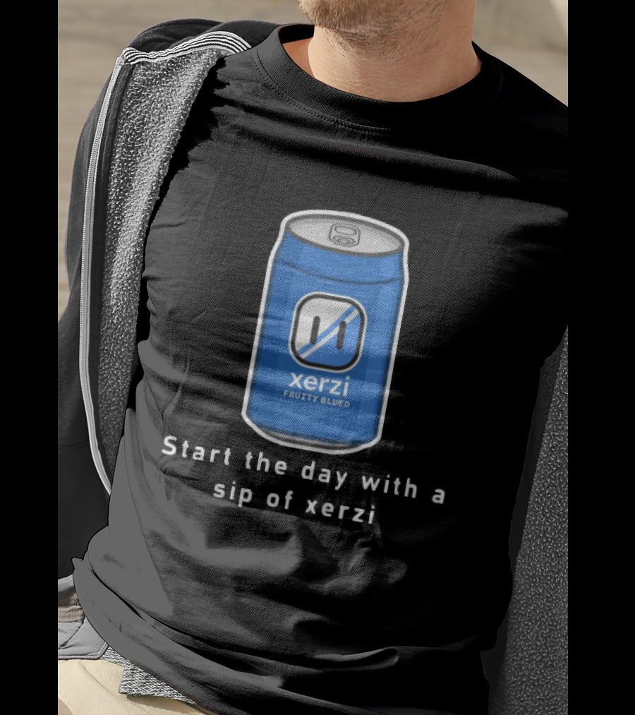 Start The Day With Xerilive Xerzi Fruity Blue Sip T-Shirt