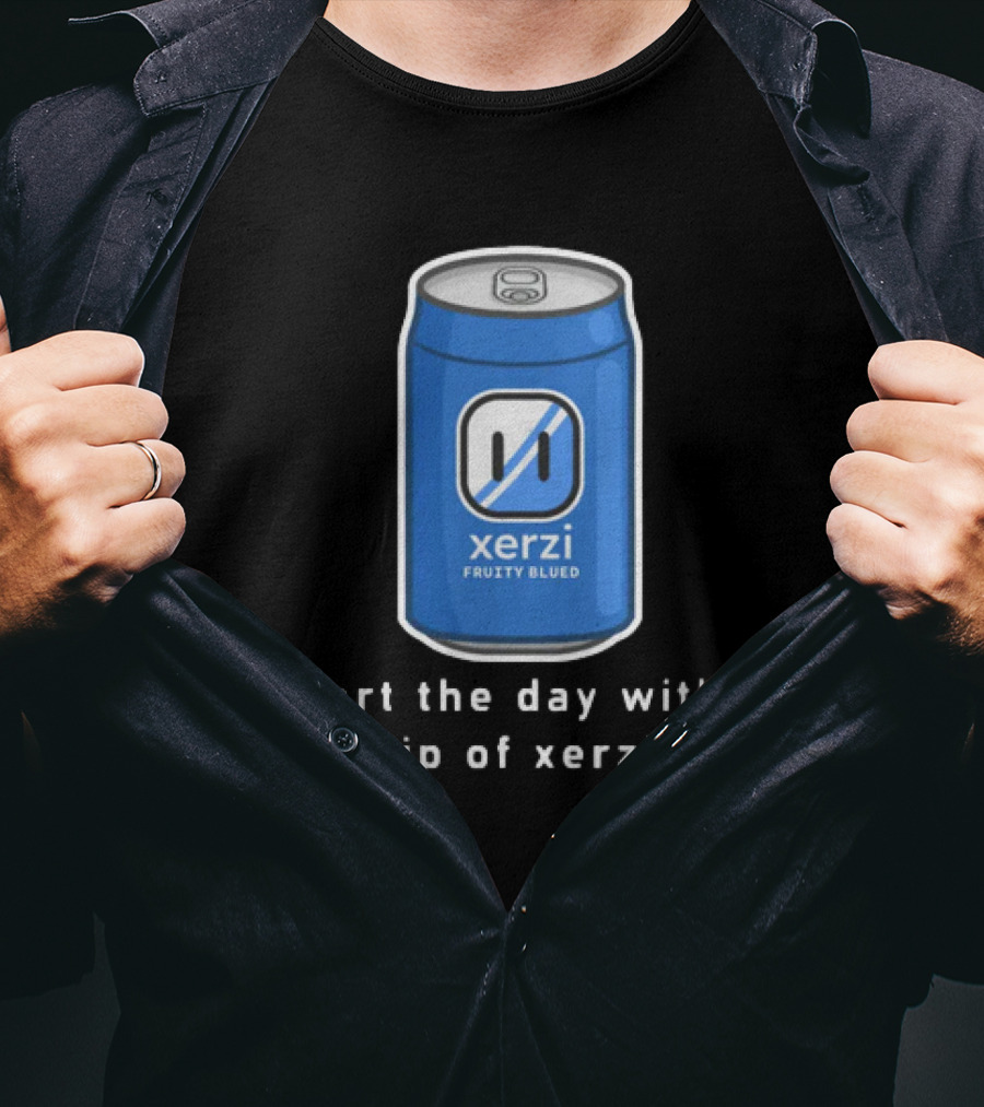Start The Day With Xerilive Xerzi Fruity Blue Sip T-Shirt