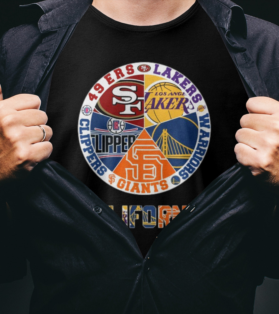 49ers Lakers Clippers Warriors Giants California T-Shirt