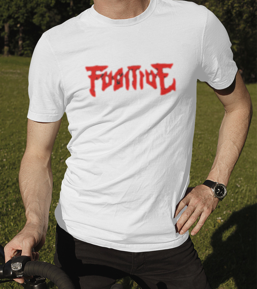 Fugitive Red Gothic Text T-Shirt