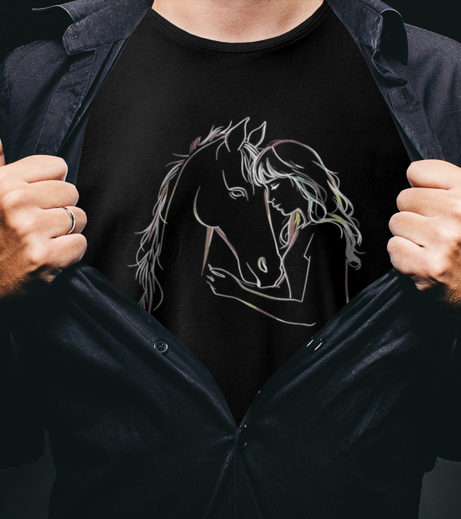 Horse Lover Equestrian Embrace Horseback Riding T-Shirt