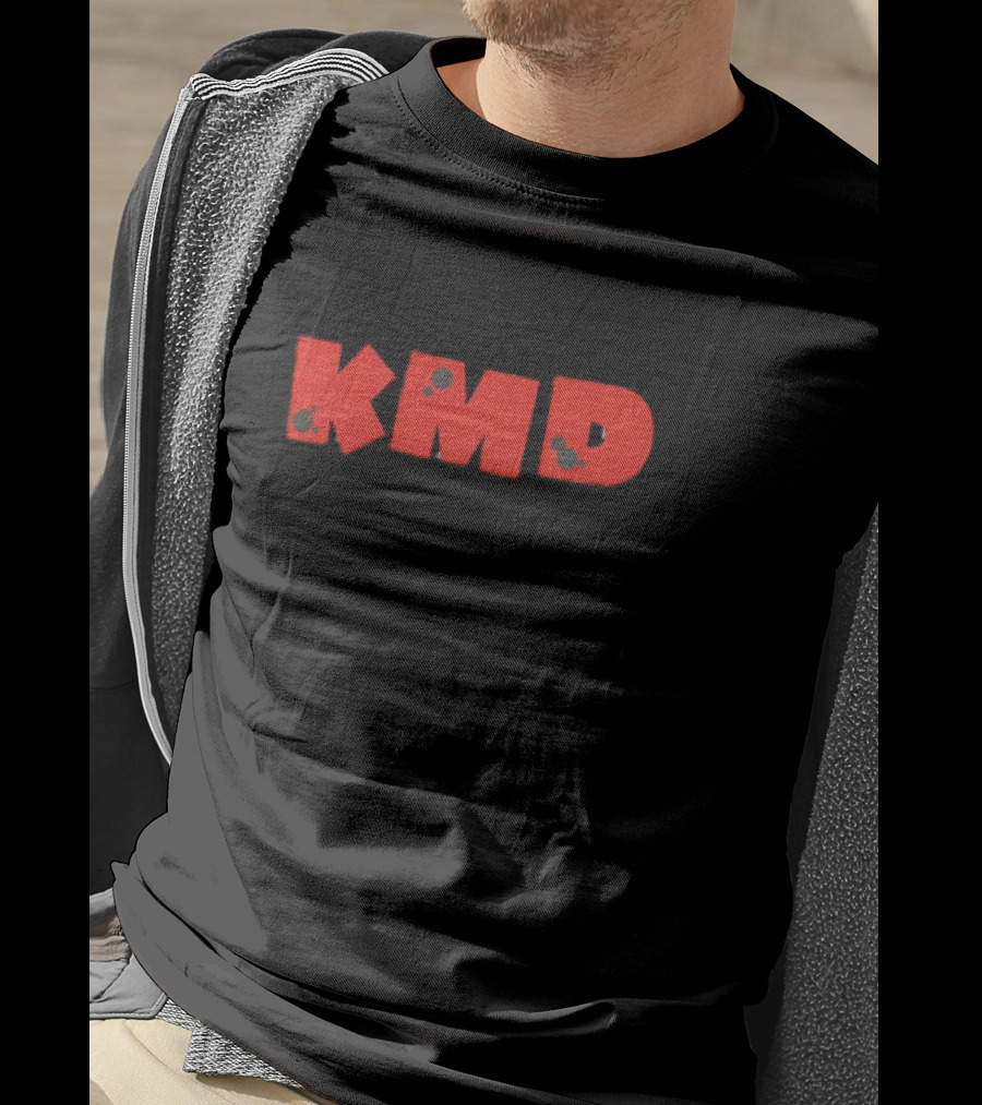 KMD Red Text With Paint Splatter Effect T-Shirt