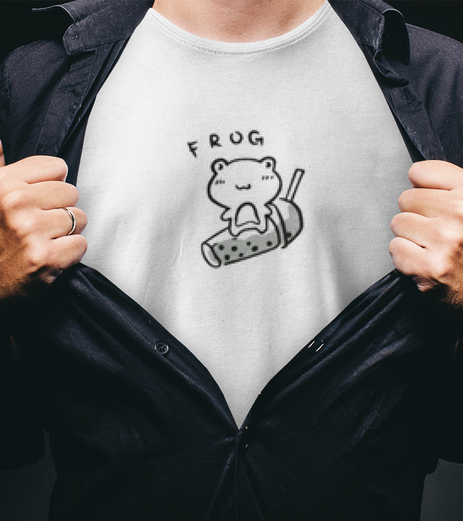 Frog Alles Ava Merch Cute Bubble Tea Cartoon T-Shirt