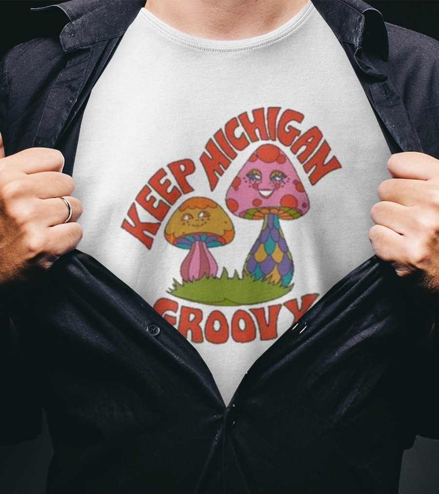 Keep Michigan Groovy With Colorful Psychedelic Mushrooms T-Shirt