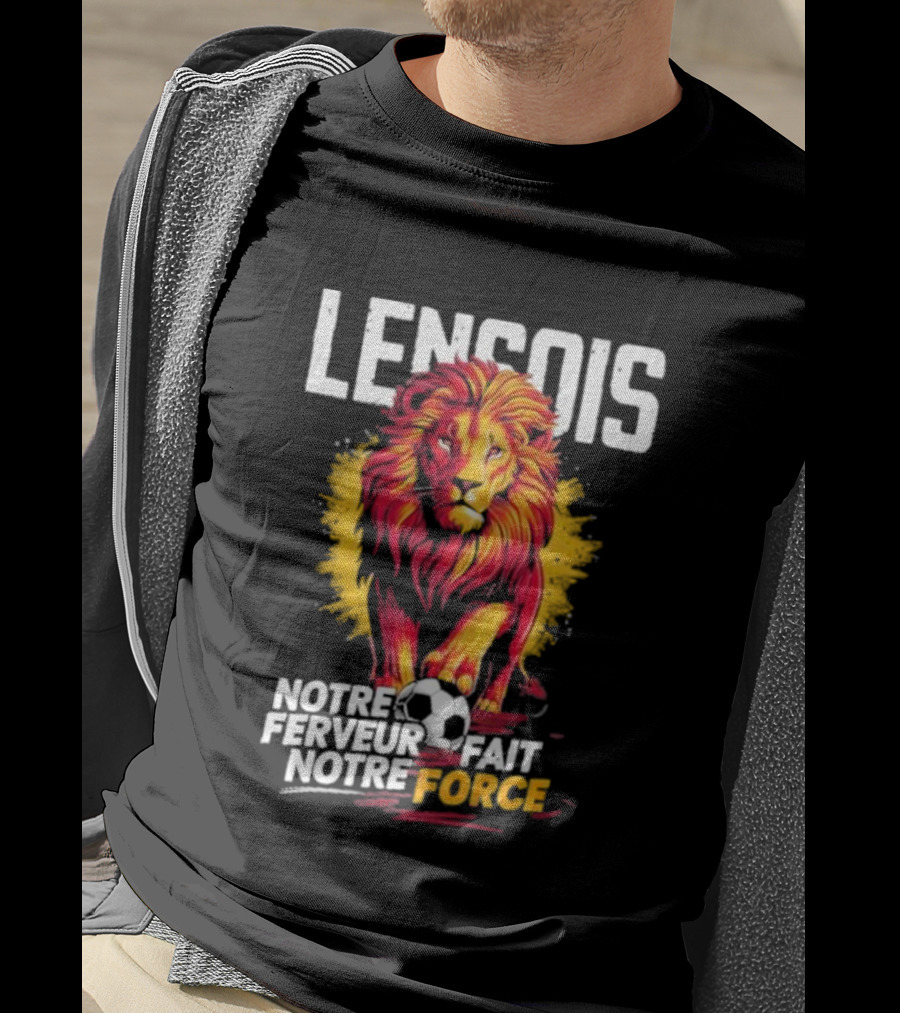 Lensois Notre Ferveur Fait Notre Force Lion And Soccer Ball Iconic T-Shirt