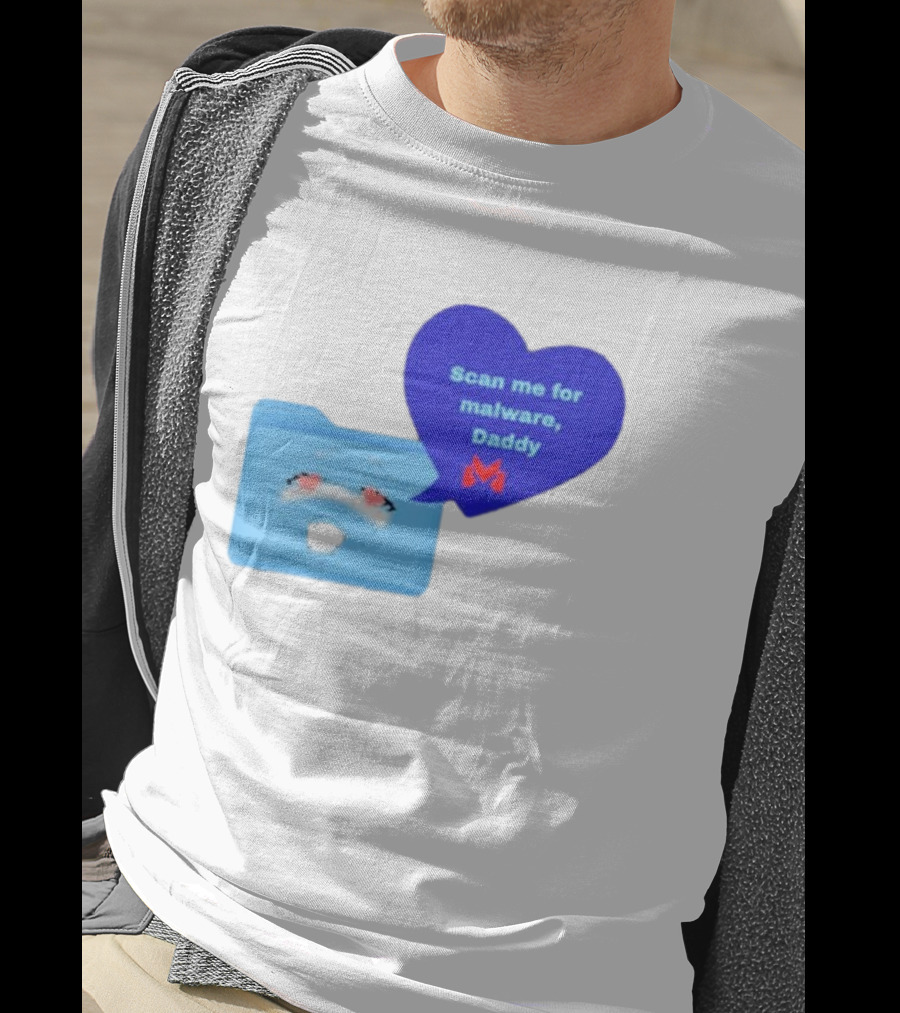 Scan Me Malcore Cute Crying Folder Scan Me For Malware Daddy Heart T-Shirt