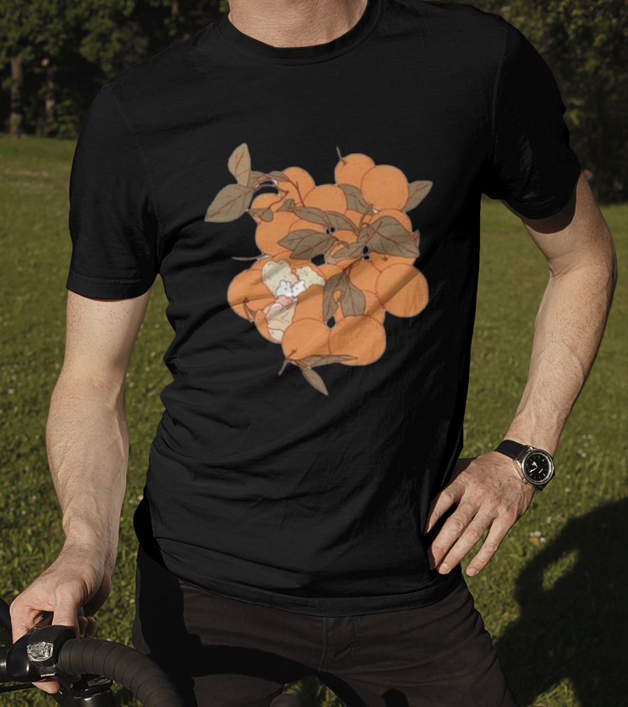 Sweet Citrus Delicate Orange Fruits With Leaves T-Shirt