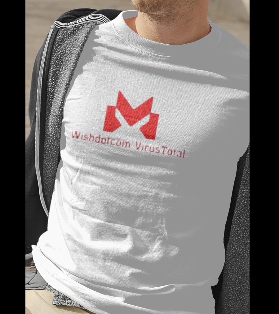 Wishdotcom VirusTotal Logo Icon Red Typography T-Shirt