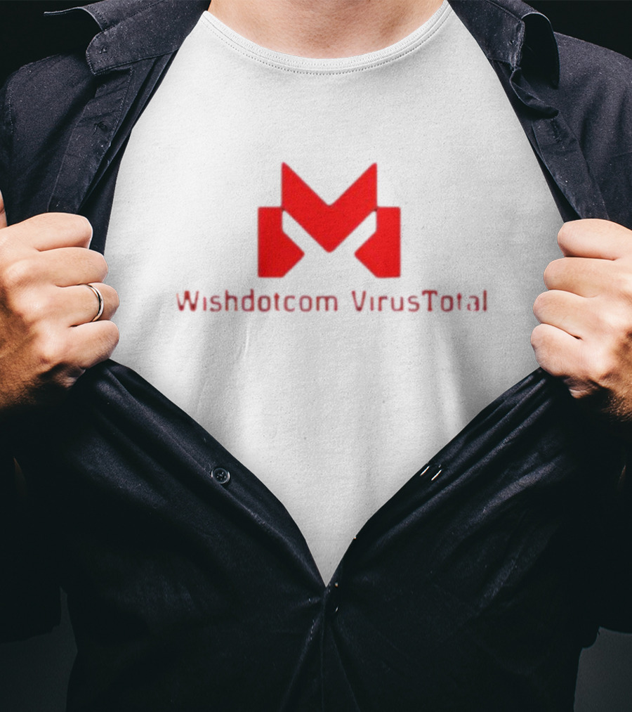 Wishdotcom VirusTotal Logo Icon Red Typography T-Shirt