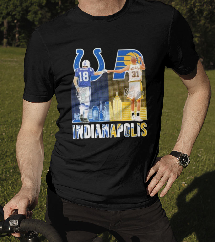 Manning Miller Indianapolis Colts Pacers Signatures Legends T-Shirt