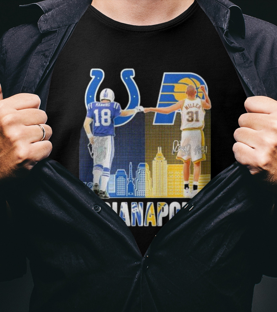Manning Miller Indianapolis Colts Pacers Signatures Legends T-Shirt