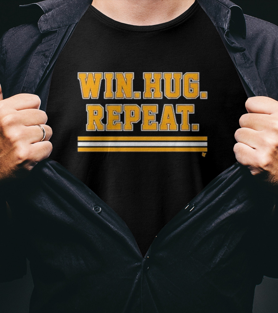 Boston Hockey Win Hug Repeat T-Shirt