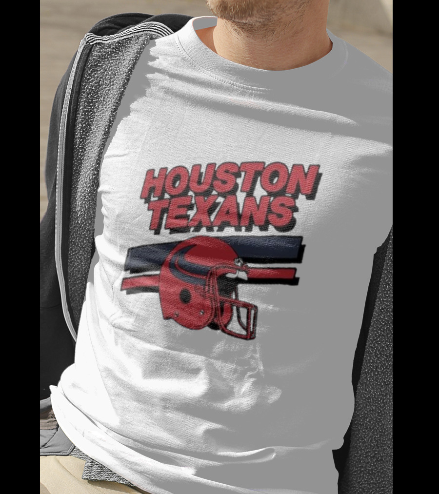 Houston Texans Vintage Helmet Stripes Retro Homage T-Shirt