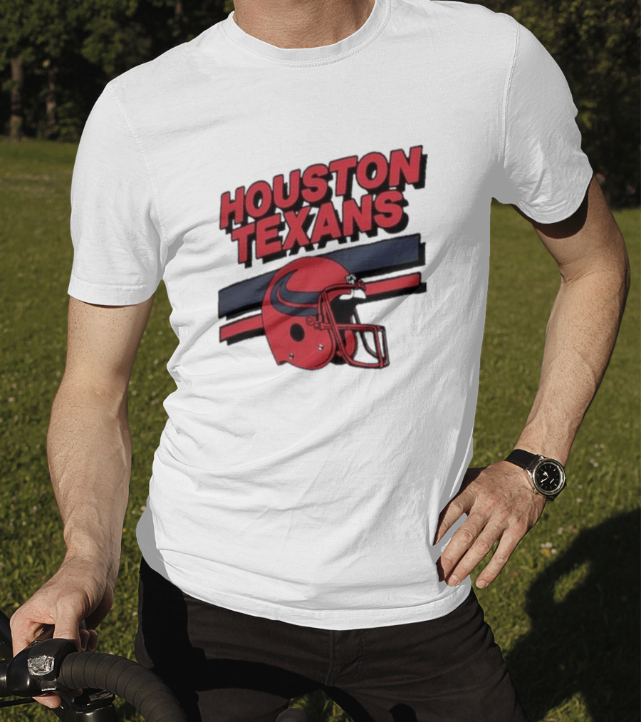 Houston Texans Vintage Helmet Stripes Retro Homage T-Shirt