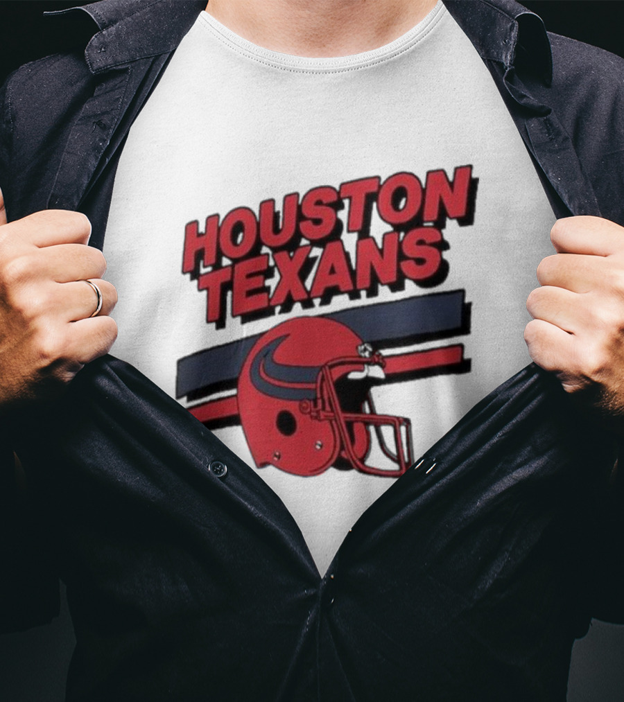 Houston Texans Vintage Helmet Stripes Retro Homage T-Shirt
