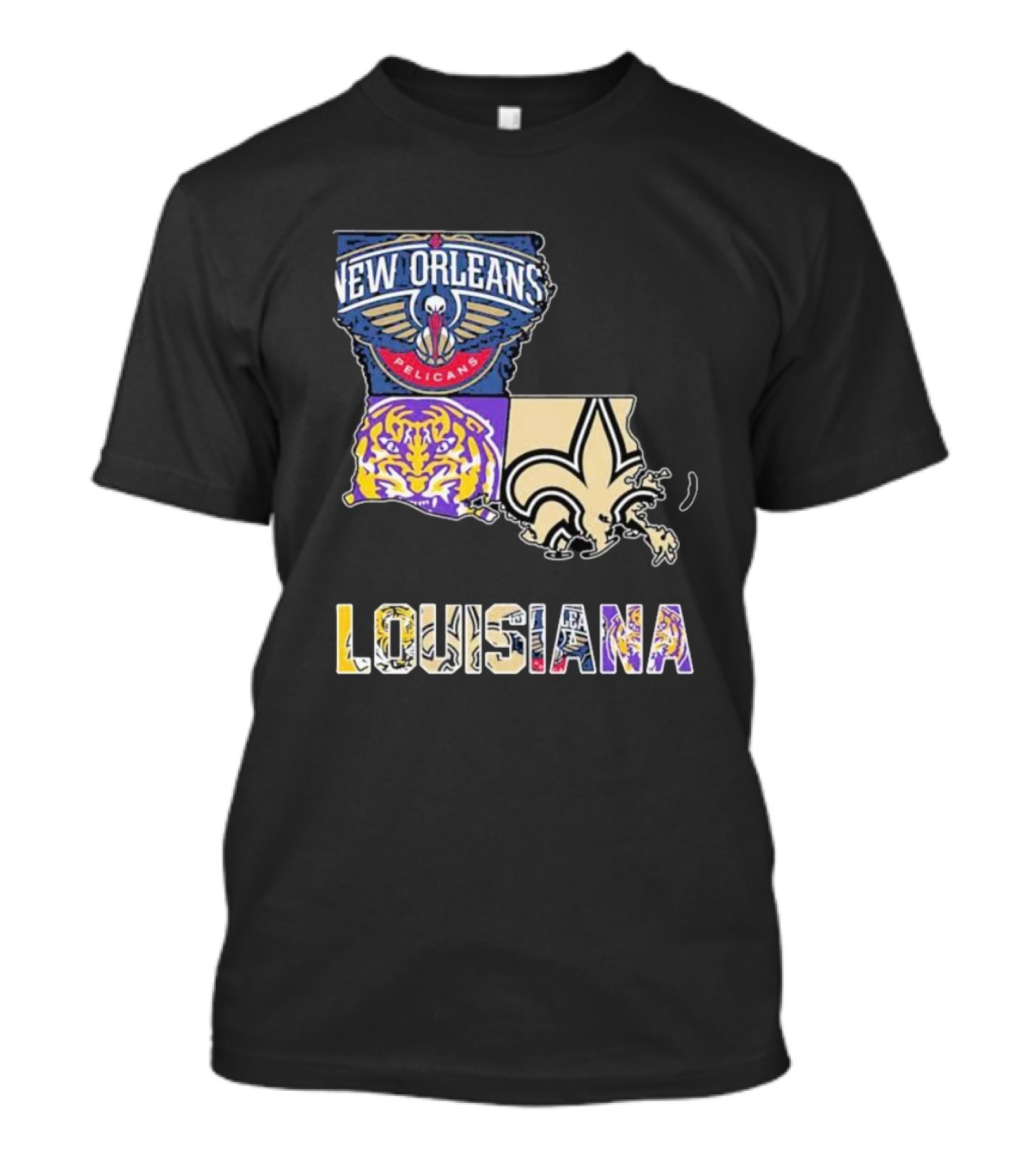 New Orleans Pelicans LSU Tigers New Orleans Saints Louisiana Pride T-Shirt