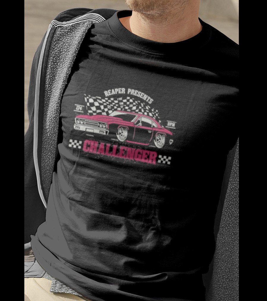 Reaper Presents Challenger Vintage Car Racing 174 BPM T-Shirt