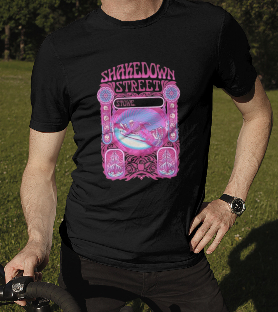 Shakedown Street Stowe Vermont Psychedelic Snowboarder Retro T-Shirt