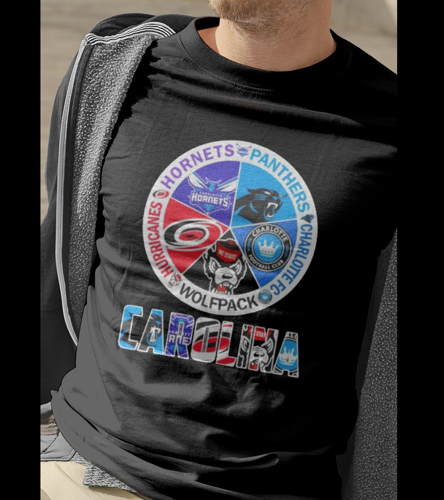 Carolina Panthers Hornets Hurricanes Wolfpack Charlotte FC Sports Teams T-Shirt