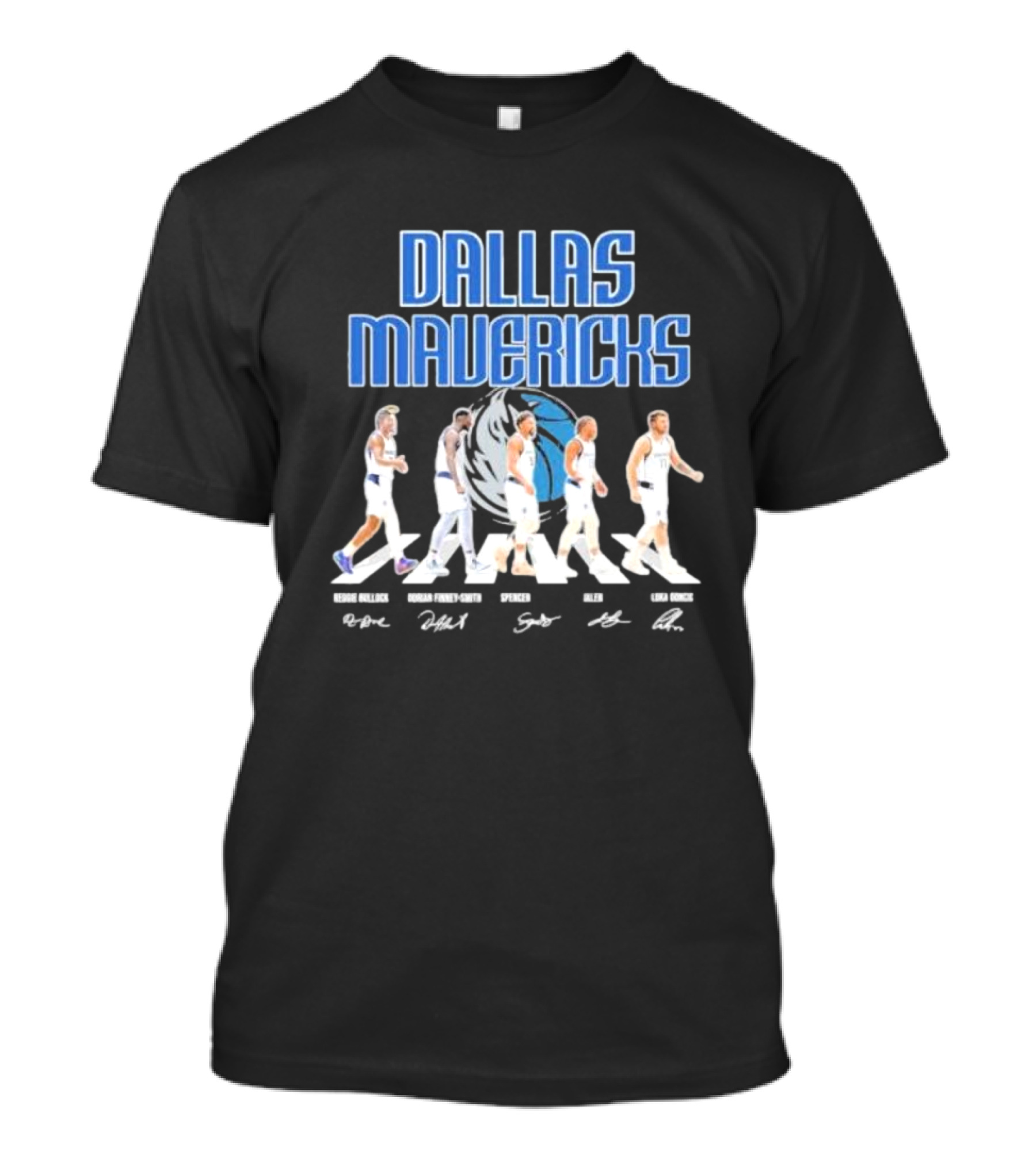 Dallas Mavericks Reggie Bullock Dorian Finney Smith Spencer Dinwiddie Jalen Brunson Luka Doncic Abbey Road Signatures T-Shirt