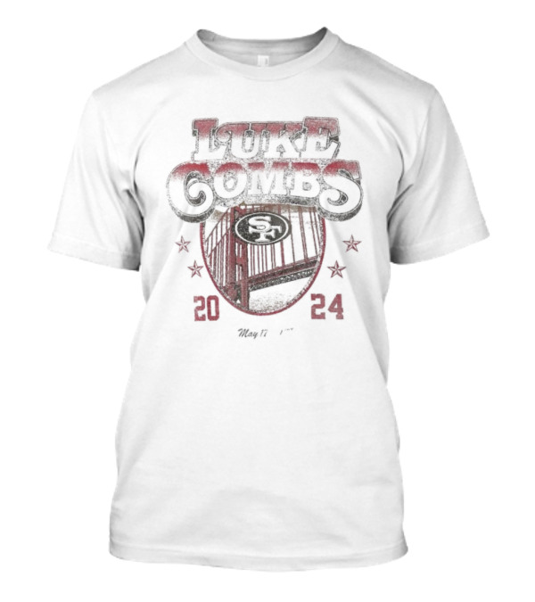 Luke Combs X San Francisco 49ers 2024 Growin’ Up And Gettin’ Old Tour T-Shirt