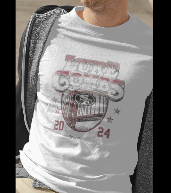 Luke Combs X San Francisco 49ers 2024 Growin’ Up And Gettin’ Old Tour T-Shirt