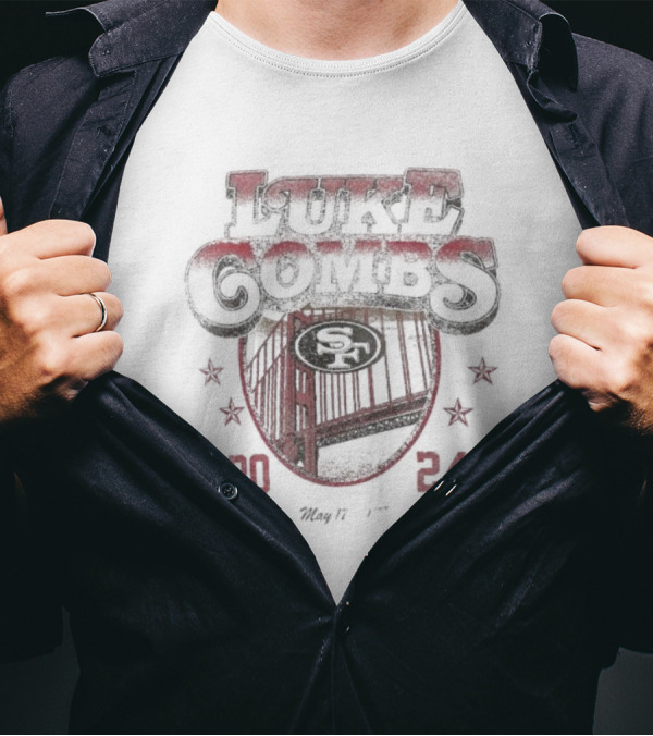 Luke Combs X San Francisco 49ers 2024 Growin’ Up And Gettin’ Old Tour T-Shirt