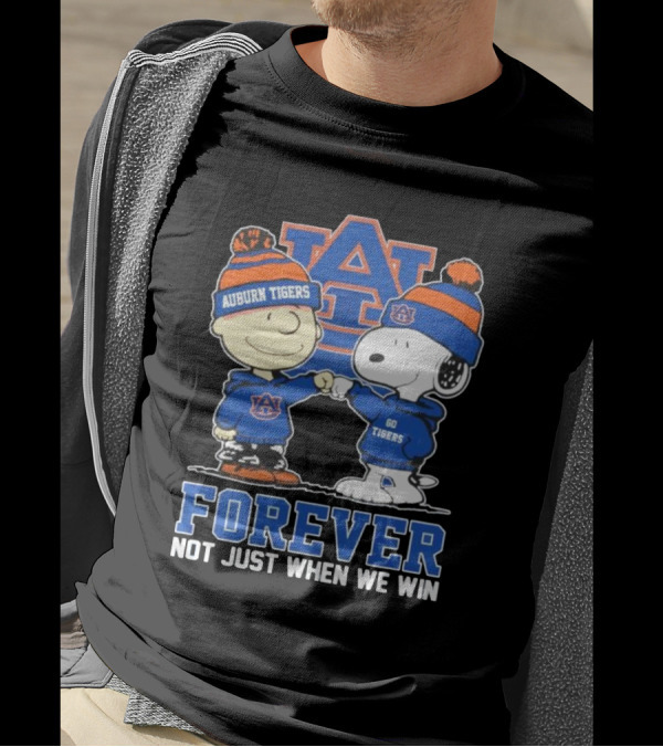 Snoopy Charlie Brown Auburn Tigers Forever Loyalty Not Just When We Win T-Shirt
