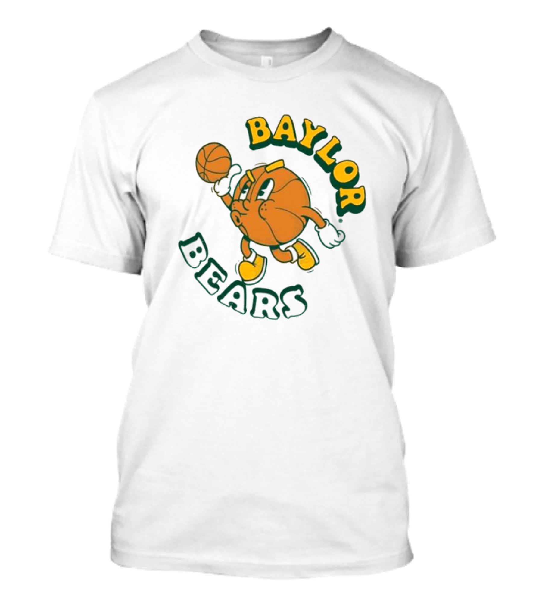 Baylor Bears Basketball Vintage Cartoon Logo Youth Green T-Shirt