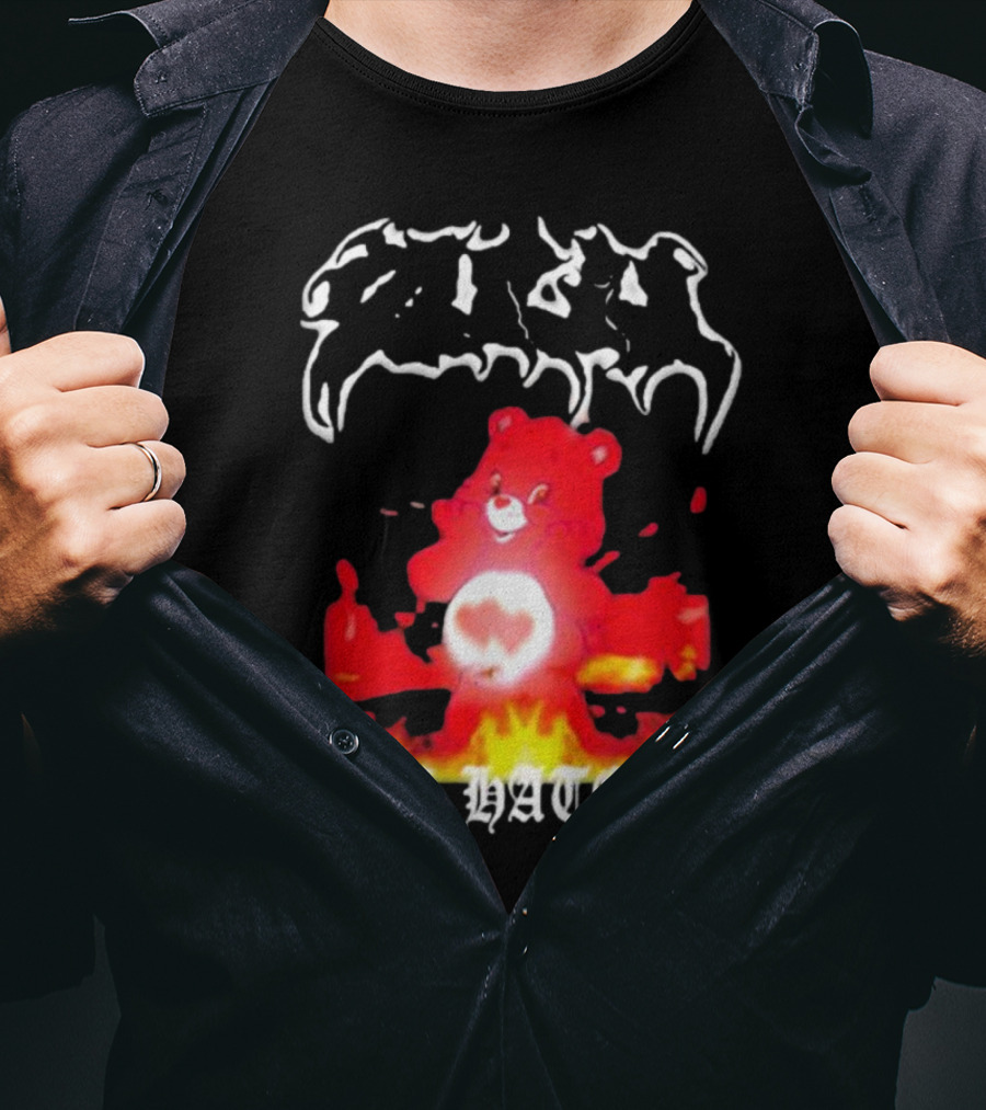 Zulu Bear Die Haterz Burning Heart T-Shirt