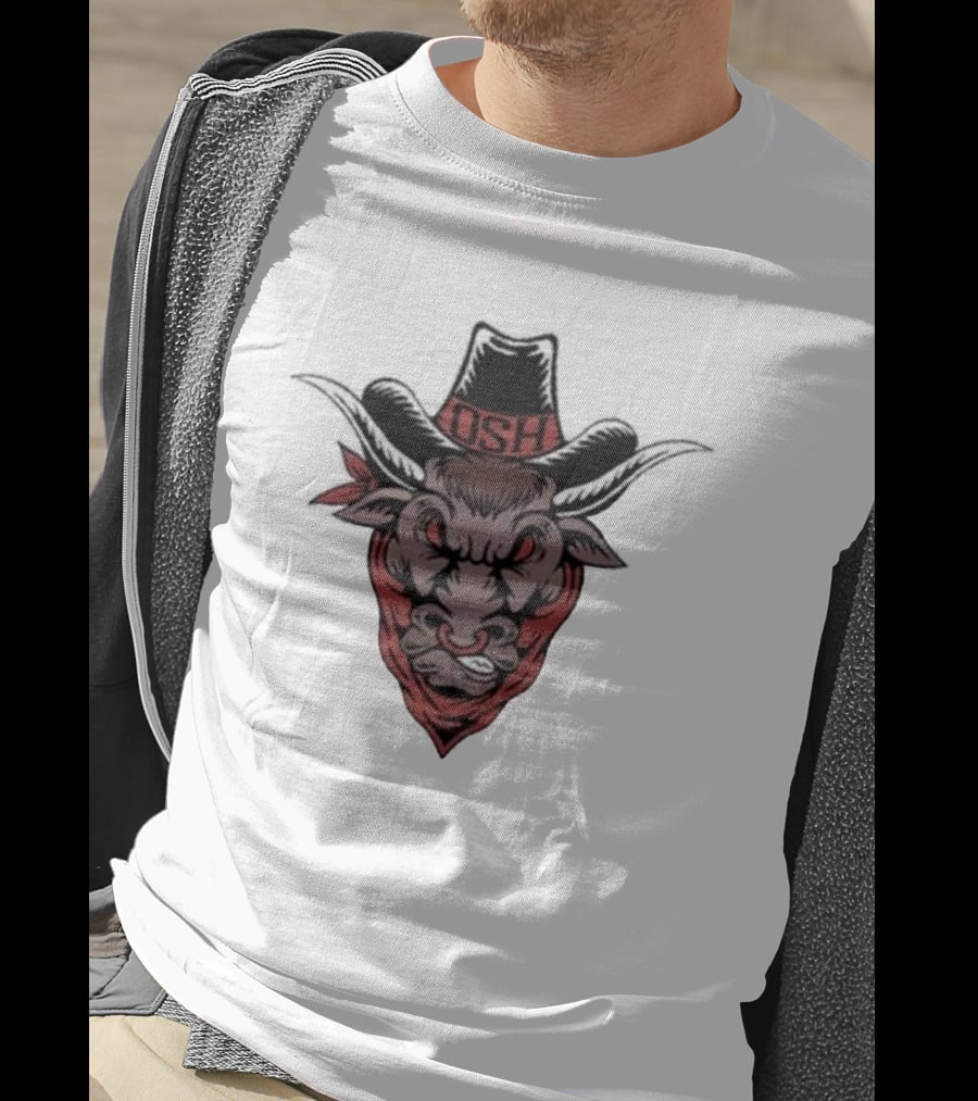 Old School Hats OSH Bull Custom Printed T-Shirt