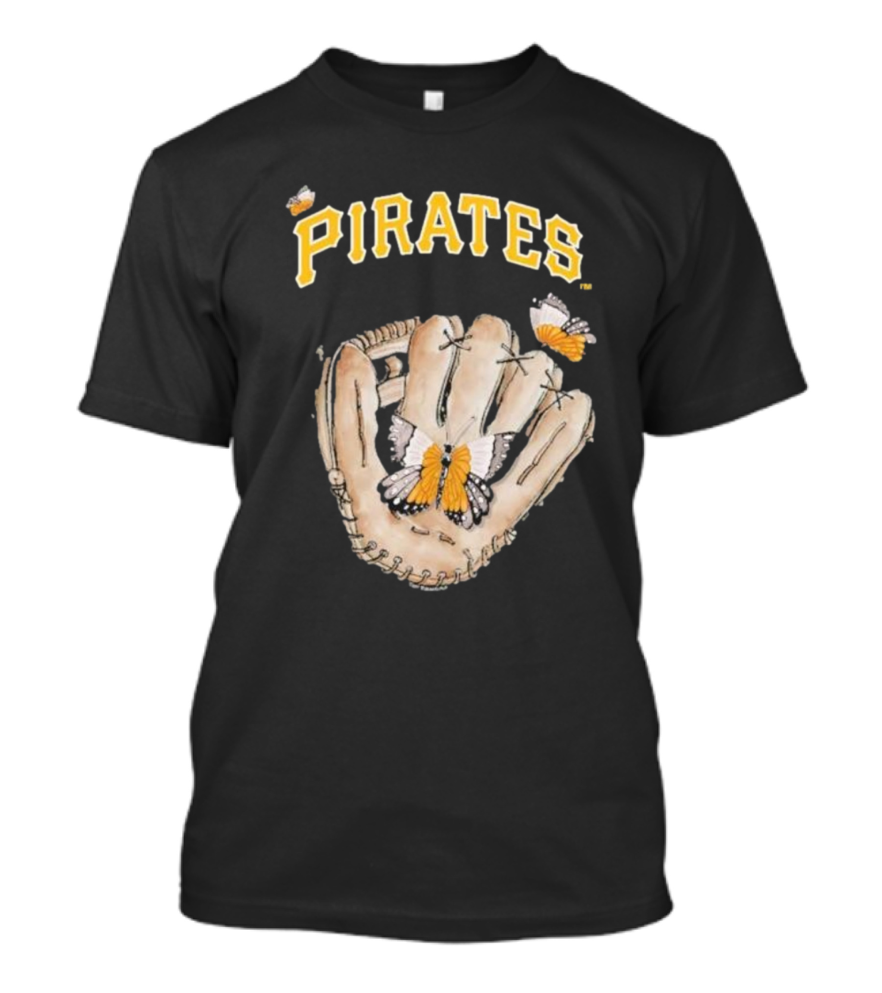 Pittsburgh Pirates Toddler Butterfly Baseball Glove Tiny Turnip T-Shirt