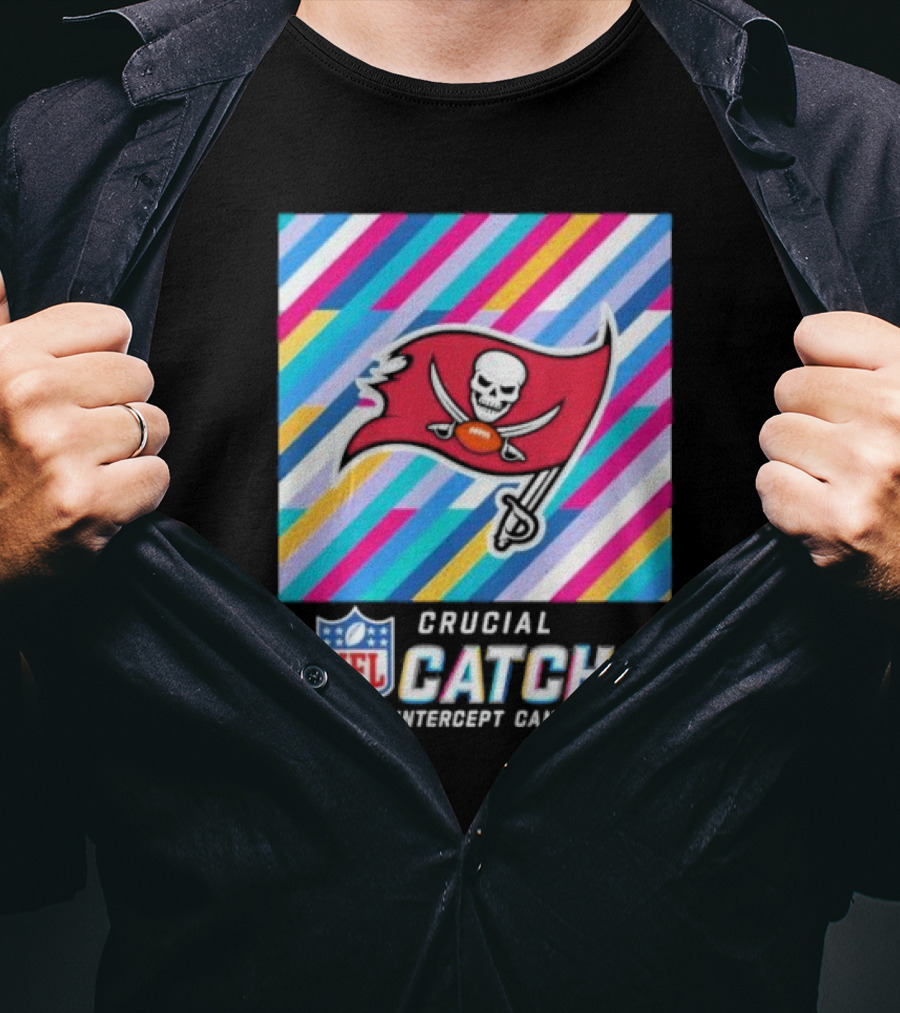 Tampa Bay Buccaneers NFL Crucial Catch Intercept Cancer T-Shirt