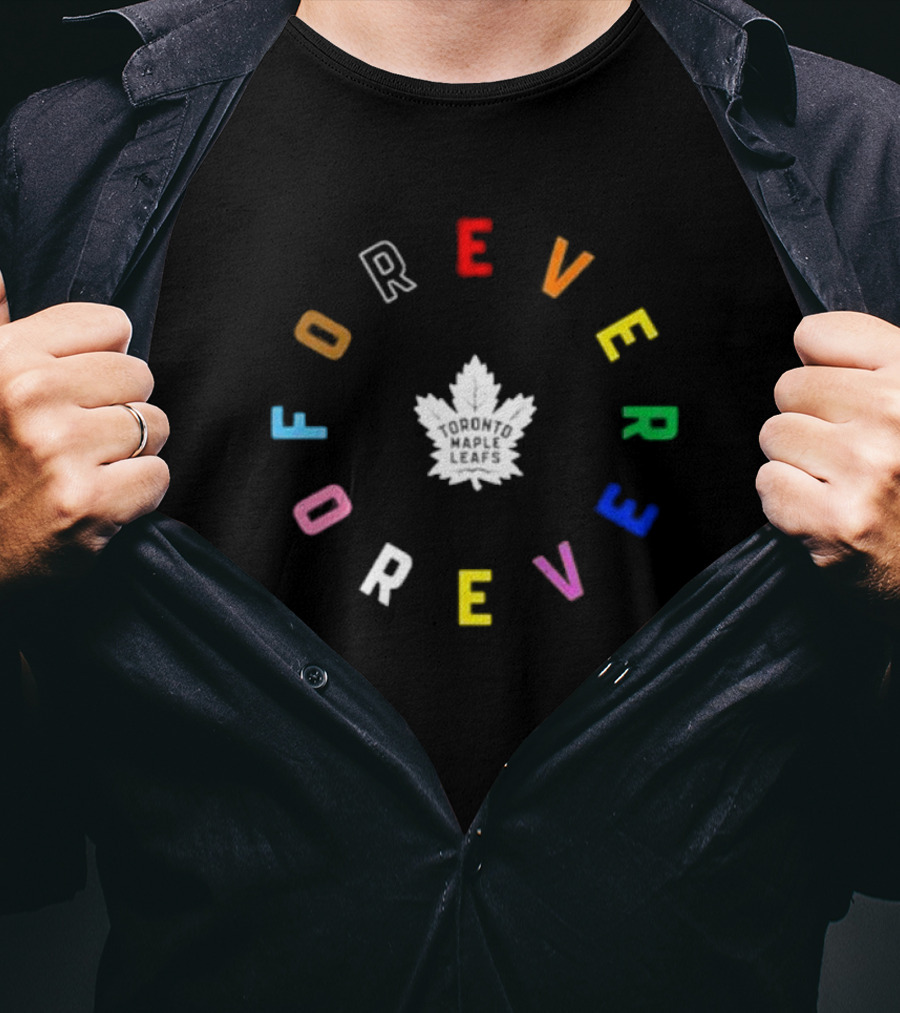 Toronto Maple Leafs Forever Colorful Text Circular T-Shirt