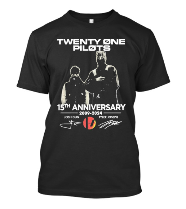 Twenty One Pilots 15th Anniversary 2009-2024 Josh Dun Tyler Joseph T-Shirt