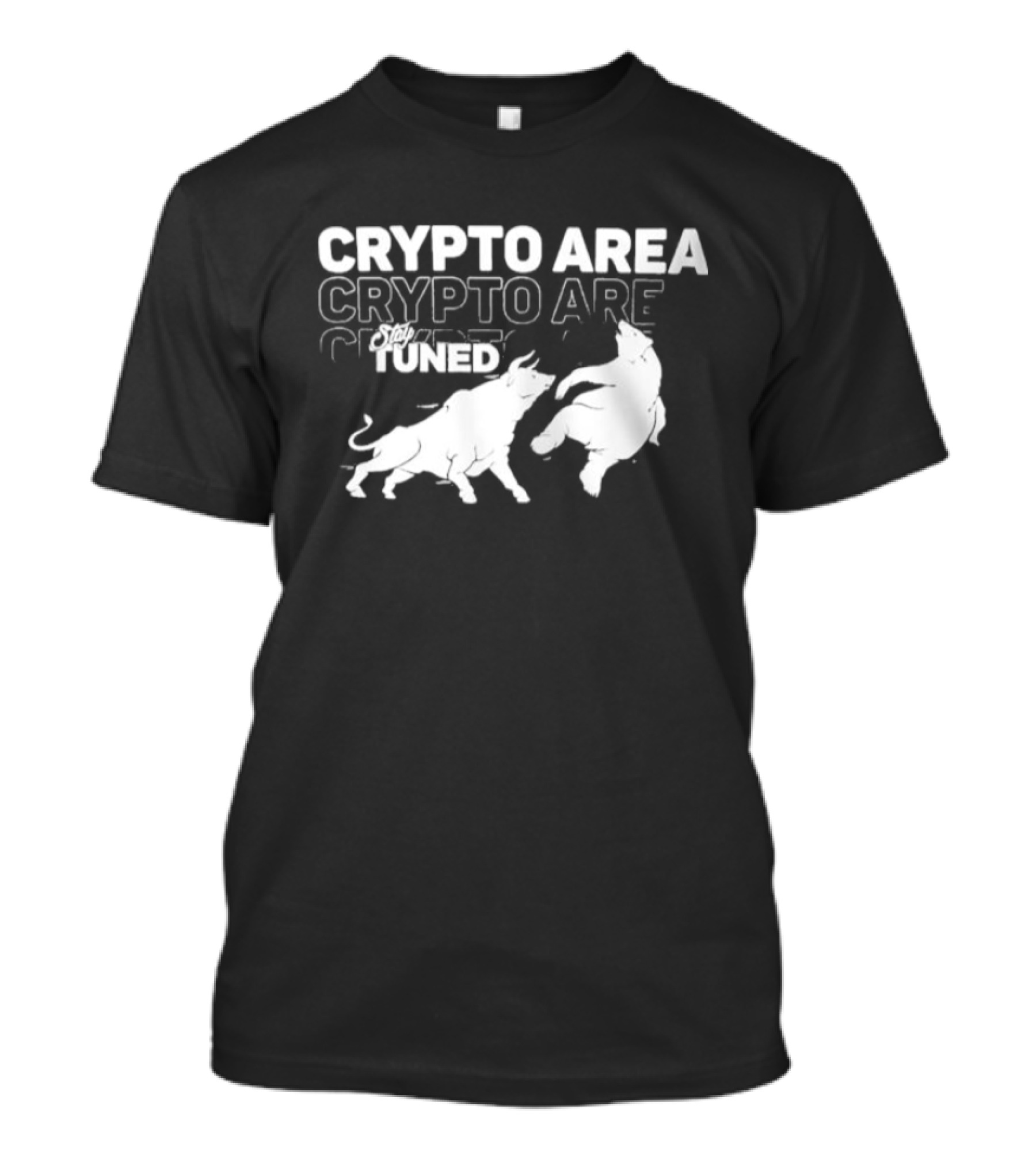 Crypto Area Stay Tuned Bull And Bear T-Shirt