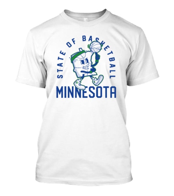 Minnesota State Of Basketball Retro Cartoon T-Shirt