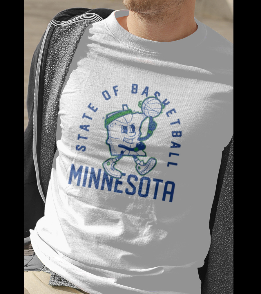 Minnesota State Of Basketball Retro Cartoon T-Shirt