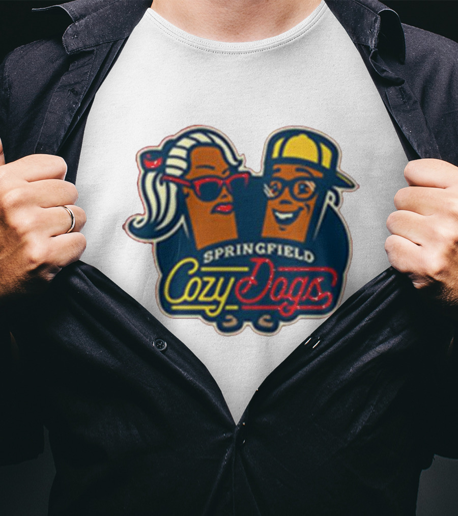 Springfield Cozy Dogs Retro Style Logo With Fun Characters T-Shirt