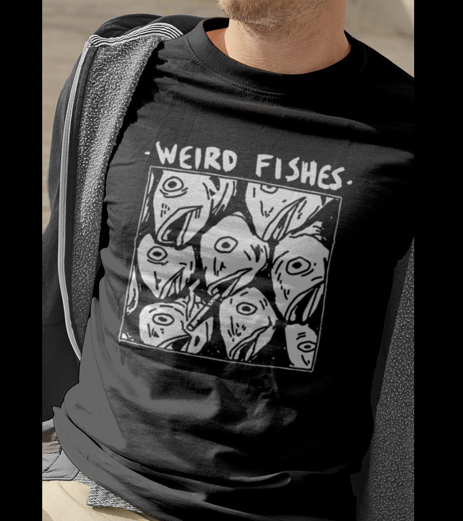 Weird Fishes Radiohead-Inspired Fish Heads Pen Drawing T-Shirt