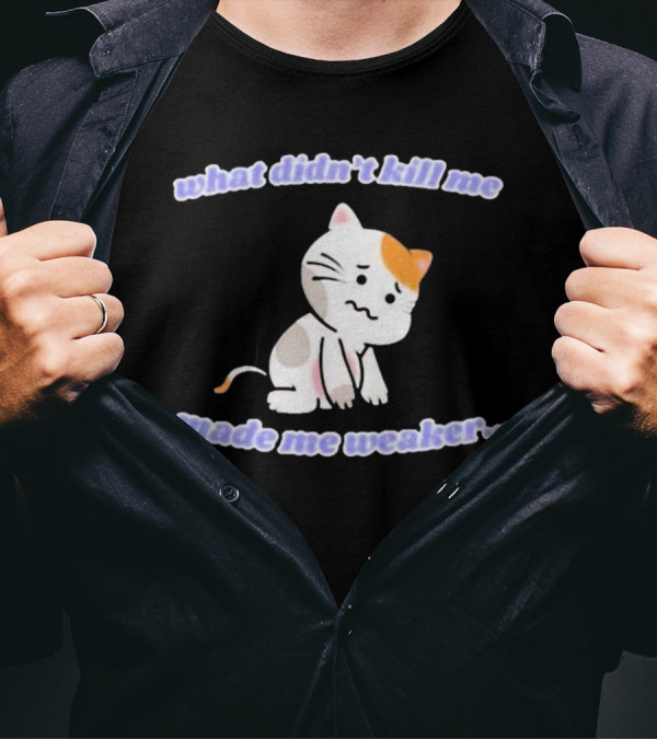 What Didn’t Kill Me Made Me Weaker Sad Cat T-Shirt