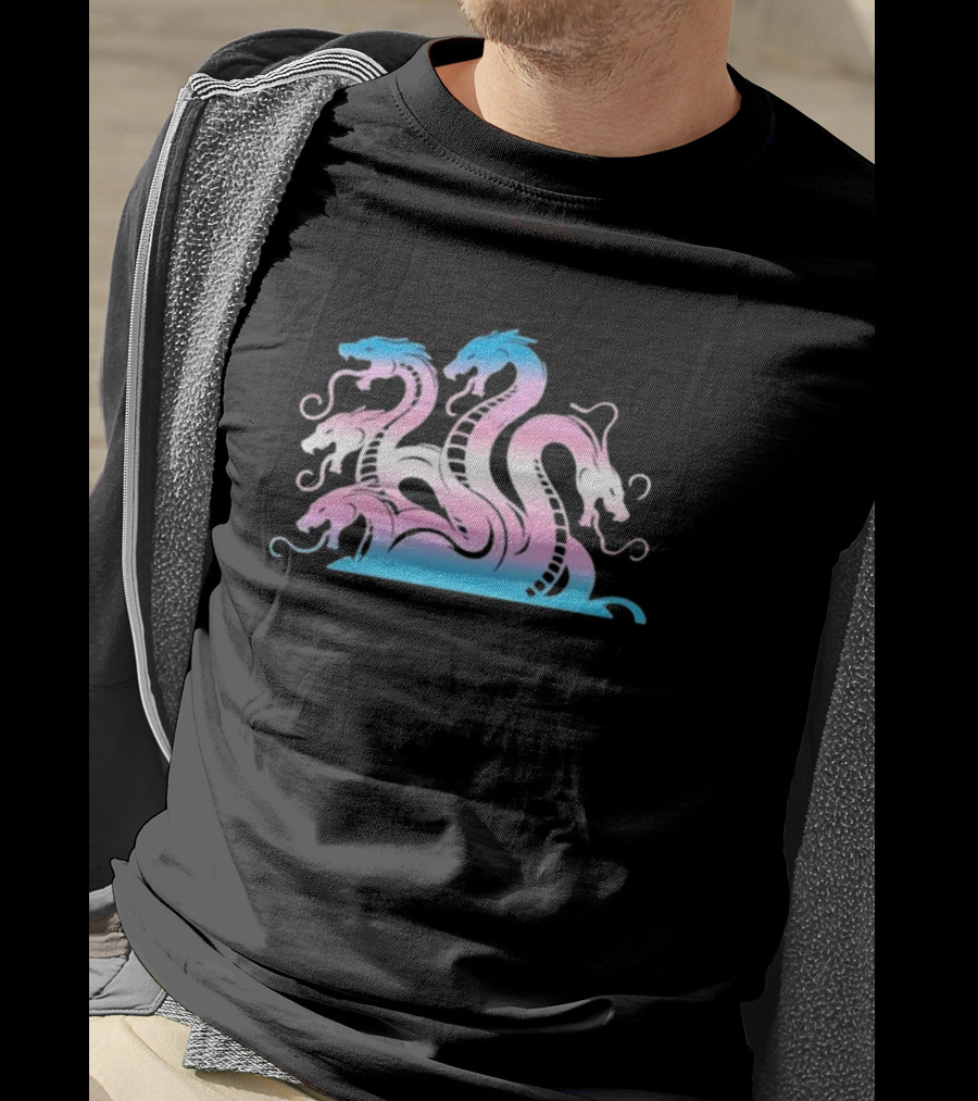 Trans Rights Multi Headed Hydra Pastel Colors T-Shirt