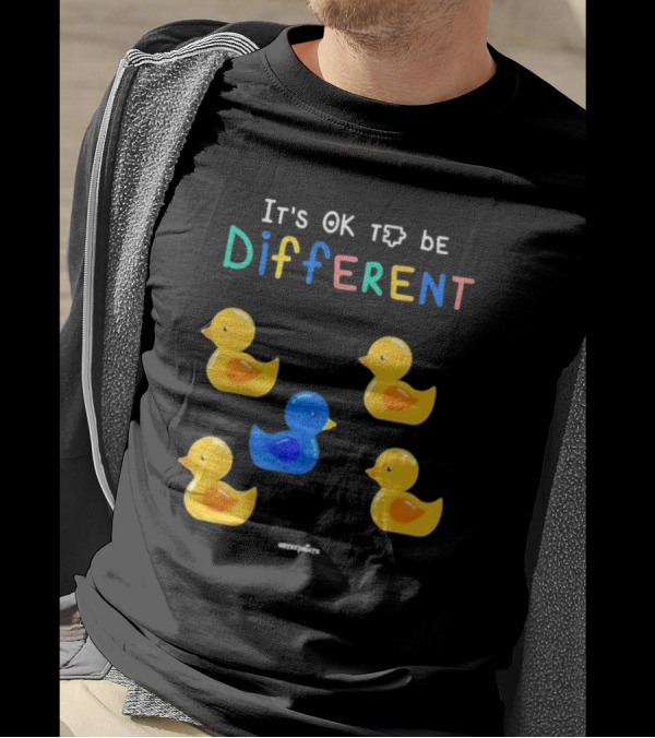 It's OK To Be Different Cute Yellow And Blue Ducklings T-Shirt