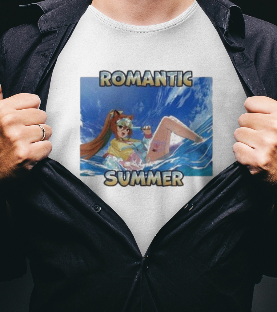 Romantic Summer Anime Beach Vibes T-Shirt