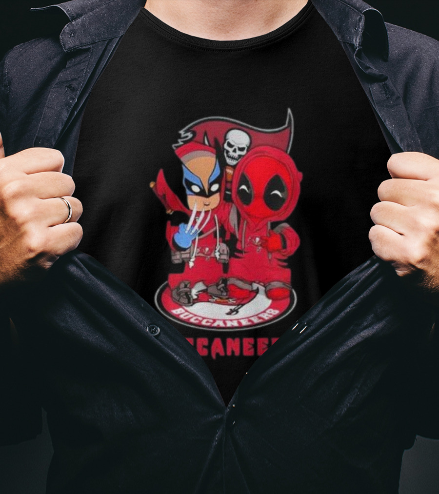 Tampa Bay Buccaneers Marvel Wolverine Deadpool Buccaneers T-Shirt