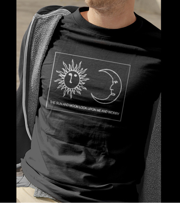The Sun And Moon Look Upon Me And Worry Celestial Faces T-Shirt