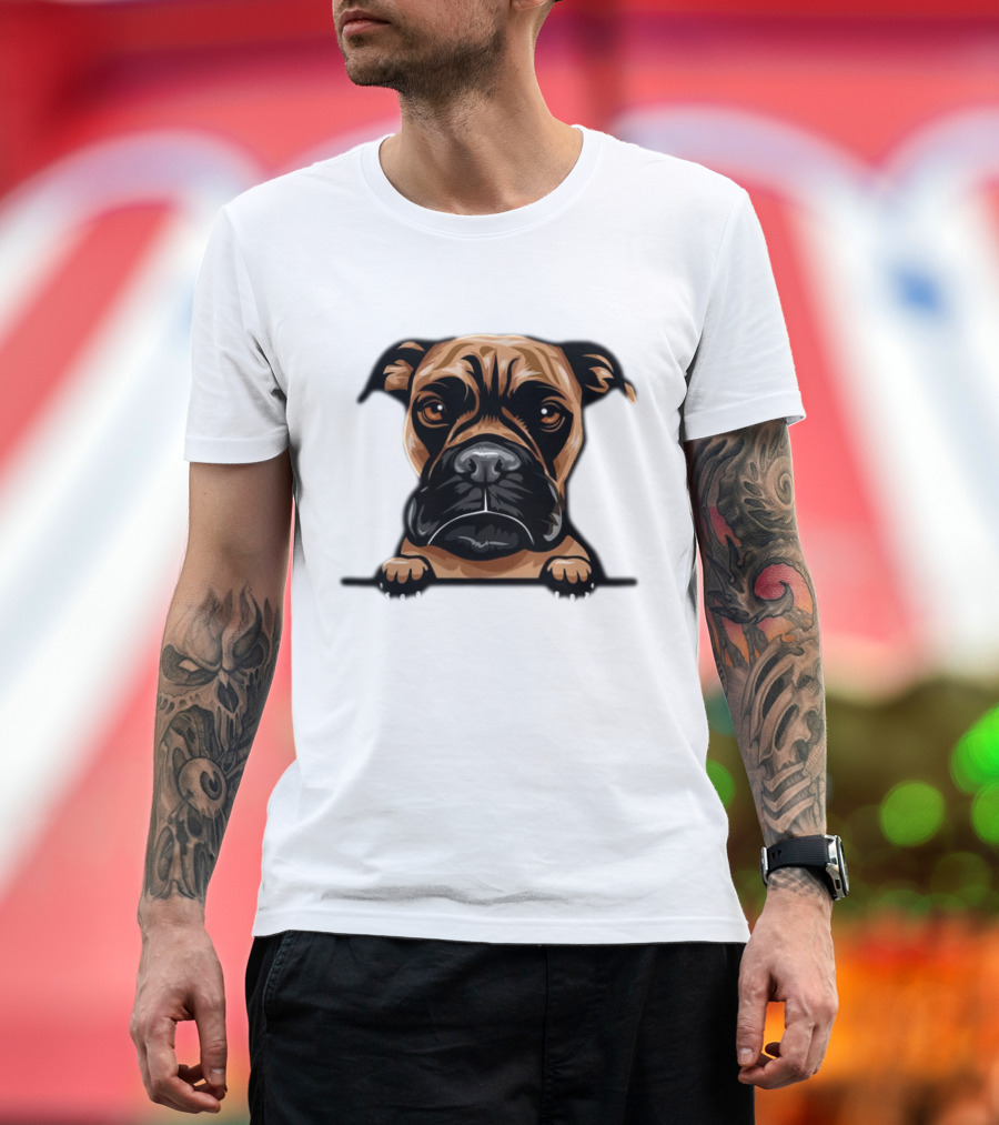 Animal Dog Boxer Peeking Kkmffeabfdyr Colorful T-Shirt